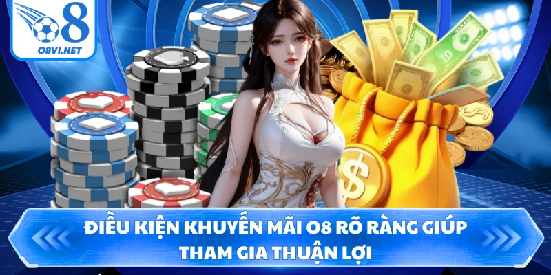 Điều kiện khuyến mãi O8 rõ ràng giúp tham gia thuận lợi